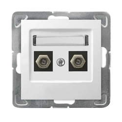 Antenna socket box Ospel GPA-2YF/m/00 IMPRESJA White Plastic
