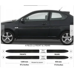 Hyundai ACCENT 06-11 BLACK Side Door Strips