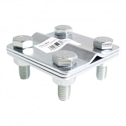 Universal connector 4-bolt lightning protection holder for hoop iron GALVANIZED STEEL M8 9768
