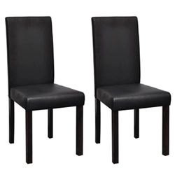 Lumarko Dining chairs, 2 pcs, black, artificial leather