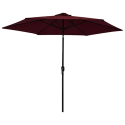 Deštník Lumarko Garden s kovovým sloupkem, barva bordó, 300 cm