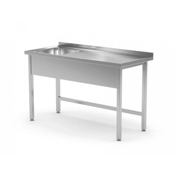 Table with sink without shelf - compartment on the left 1600 x 700 x 850 mm POLGAST 211167-L 211167-L