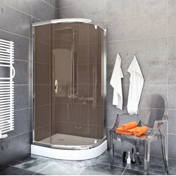 Sea-Horse BK501RB + Stylio 80x80x190 semicircular single-wing shower enclosure - brown glass