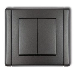 Double two-way switch (two buttons without pictograms) graphite 11FWP-33.1 Karlik FLEXI