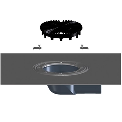 Balcony and terrace drain body DN75 horizontal with bitumen collar