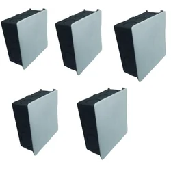 Set 5 derivation branch boxes under the plaster with 10 entrances for masonry 75x75mm with cover