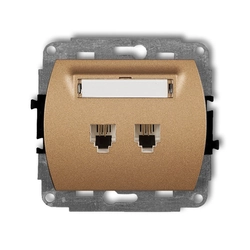 Data communication connection box copper (twisted pair) Karlik 8GT-2 Flash gilt IP20