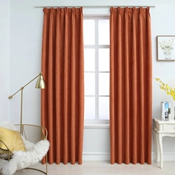 Lumarko Blackout curtains with hooks, 2 pcs, rust, 140x245 cm