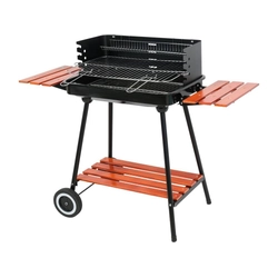 Garden grill with grate 53 x 33 cm and 3 shelves