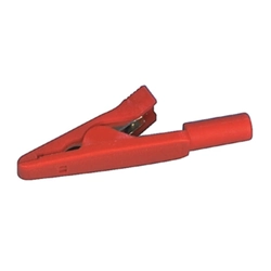 Miniature crocodile clip with red, unbreakable insulation