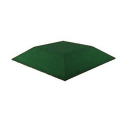 Green rubber edge tile (corner) (V80/R00) - length 50 cm, width 50 cm and height 8 cm