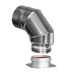 DN concentric condensation connection elbow 80/125 air-flue universal for boilers with a plastic adapter