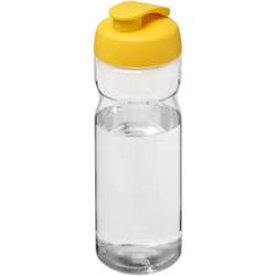 Sports bottle with hinged cap H2O Base® 650 ml - Transparent / Yellow