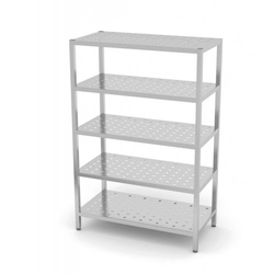 Warehouse rack with adjustable shelves, 5 perforated shelves 900 x 400 x 1800 mm POLGAST 357094 357094