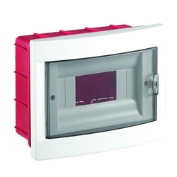 8 modules flush-mounted switchgear (1x8) IP40 transparent door Viko Panasonic