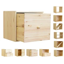 Wooden modular shelf/drawer RSKL - Natural