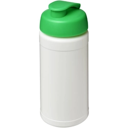Baseline® Plus 500 ml sports bottle with flip-off cap - White / Green