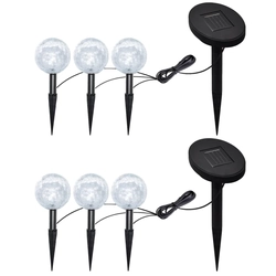 LED garden lamps, 6 pcs, with solar panels and spikes