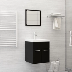 Lumarko 2dílná sestava koupelnového nábytku, černá, dřevotříska