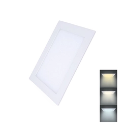 Solight LED mini panel CCT, ceiling, 12W, 900lm, 3000K, 4000K, 6000K, square, WD141