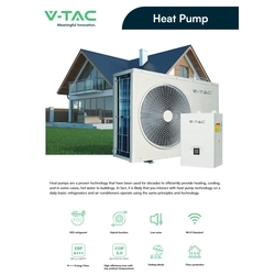 V-TAC heat pump - 6kW with back up heater 3kW