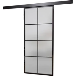 SLIDING DOORS ALUMINUM BLACK SATIN 6MM 8A 1000X2100