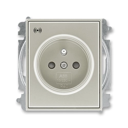 Screwless socket with surge protection, (5589E-A02357 32) (ABB, Time®, Time® Arbo, silver)