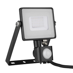 VT-30-S 30W LED SMD floodlight with motion sensor / Chip SAMSUNG / Color: 6400K / Housing: Black