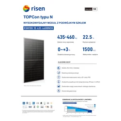 Risen Photovoltaic Module 450W RSM108-10-450 BNDG NType TOPCon Dual Glass Black Frame Black