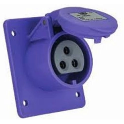 CEE socket outlet Pce 1622v 20-25 V (50+60 Hz) violet IP67 Screwed terminal Gland nut Plastic