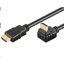 PremiumCord HDMI High Speed + Ethernet cable, gold-plated curved connector 270 ° 2m