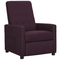 Folding armchair, purple, upholstered in fabric
