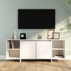 TV bench, white, 130x35x50 cm, chipboard