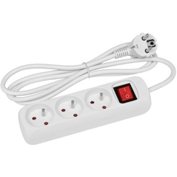 extension cord 3m, 3 sockets with switch