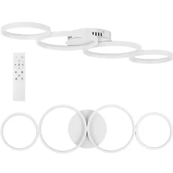 Modern LED ceiling lamp with remote control - 4 white circles