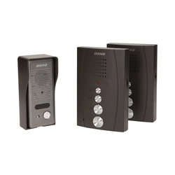 Single-family doorphone set with intercom, earphoneless, black ELUVIO INTERCOM