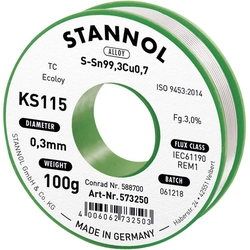 Lead-free solder tin Stannol KS115 574000 Spool Sn99.3Cu0.7 100 g