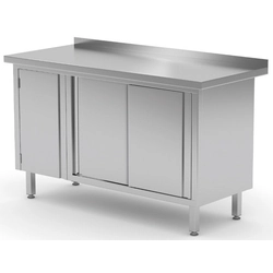 Wall table with cabinet and 1600x700x850mm sliding doors