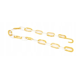 PLASTIC CHAIN 1M YELLOW-WHITE WITH HOOK ŁP2M