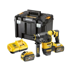 DeWalt DCH33X2-QW cordless hammer drill 54 V | 3,5 J | In concrete 30 mm | 3,7 kg | Carbon Brushless | 2 x 9 Ah battery + charger | TSTAK in a suitcase
