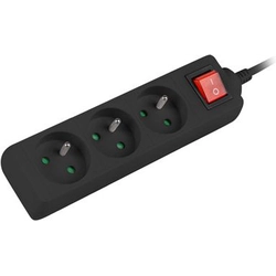 Lanberg power strip PS1 3 sockets 3 m black (PS1-03E-0300-BK)