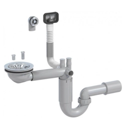 Onnline P-LOC Single pipe sink siphon, 3.5 inch (90mm) overflow, 114mm socket Code CHV245