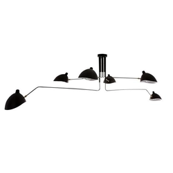 Hanging lamp 6 sources adjustable dome black Italux Davis MDE610/4+2