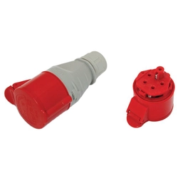 CEE coupling Tarel 135 400 V (50+60 Hz) red Red IP44 Screwed terminal Straight
