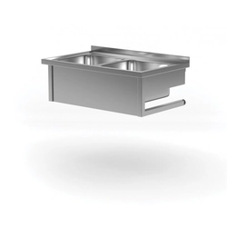 Hanging table with two sinks 1000 x 700 x 300 mm POLGAST 221107-WI 221107-WI