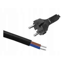 Cable Cable with a plug 2x1.5mm BLACK 3m