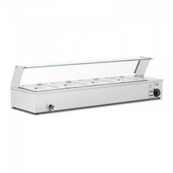 Bain-marie - 2000 W - 4 GN 1/2 - drain tap - glass cover ROYAL CATERING 10012622 RCBM_GN1 / 2_3