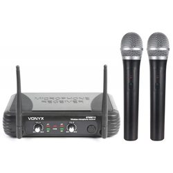 STWM712 Set 2 VHF wireless handheld microphones, Vonyx