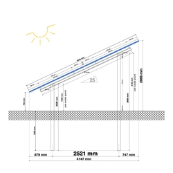 Support structure 1000 kW photovoltaic panels 550 w