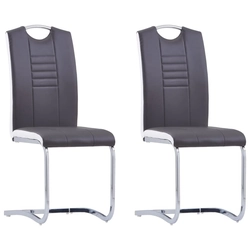 Stolní židle, konzolové, 2 ks, šedá, umělá kůže
